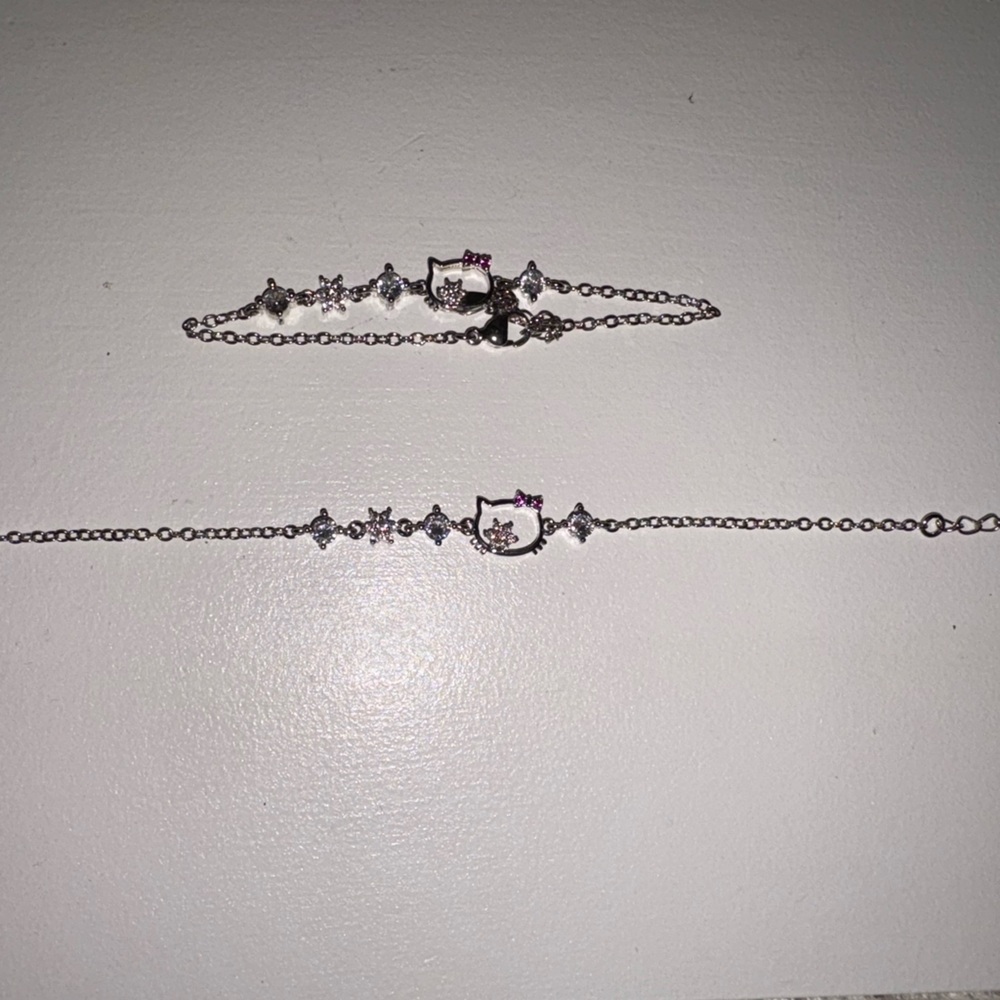 Silver and Pink Hello Kitty Charm Bracelet